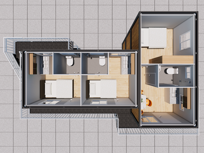 Casa de contêineres de montagem rápida e autoconstruída na Malásia